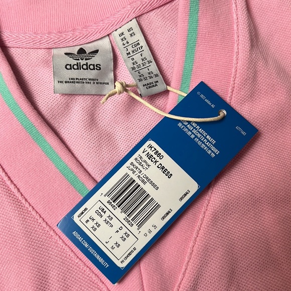 adidas Pink Adicolor 70s V-Neck Dress (brand new, never worn) - Picture 4 of 5